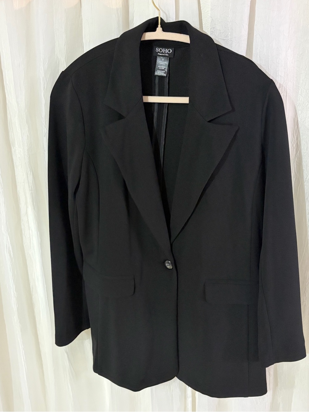 SOHO Black Single-Button Women's Blazer
